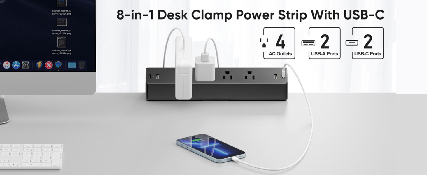 desk clamp power strip
