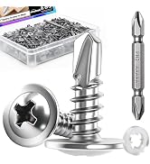 mxuteuk 530PCS #8×1/2" Self Tapping Screws,Self Drilling Screws for Metal,410 Stainless Steel Phi...
