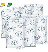 Moisture Absorbers – 100 Gram 16 Packs Silica Gel Packets Food Grade Silica Packets with Color In...