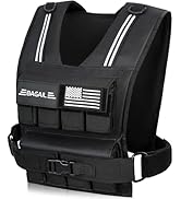 BAGAIL Weighted Vest Men, 20lb/30lb/40lb Adjustable Weight Vest for Woman with Removable Iron Wei...