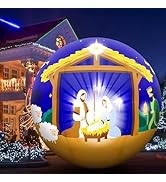 5FT Christmas Inflatable Ball Nativity Scene, Large Nativity Inflatable Ball Indoor/Outdoor Decor...