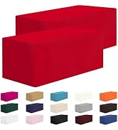 CXPSINC 2 Pack Fitted Table Clothes-48 x 24 Inch Rectangle Tablecloths for 4 Foot Tables, Washabl...