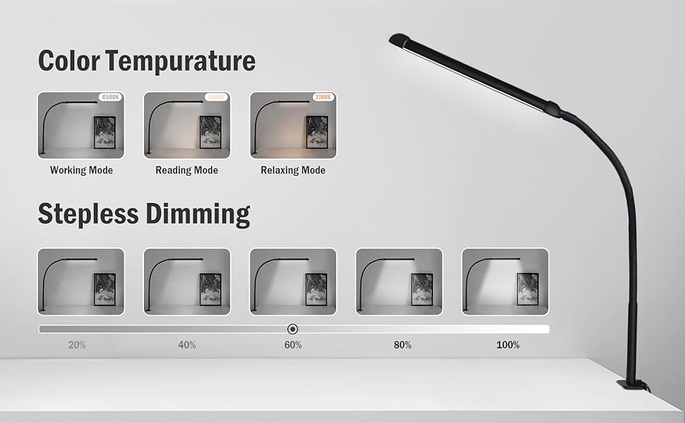 Led desk lamp with Clamp