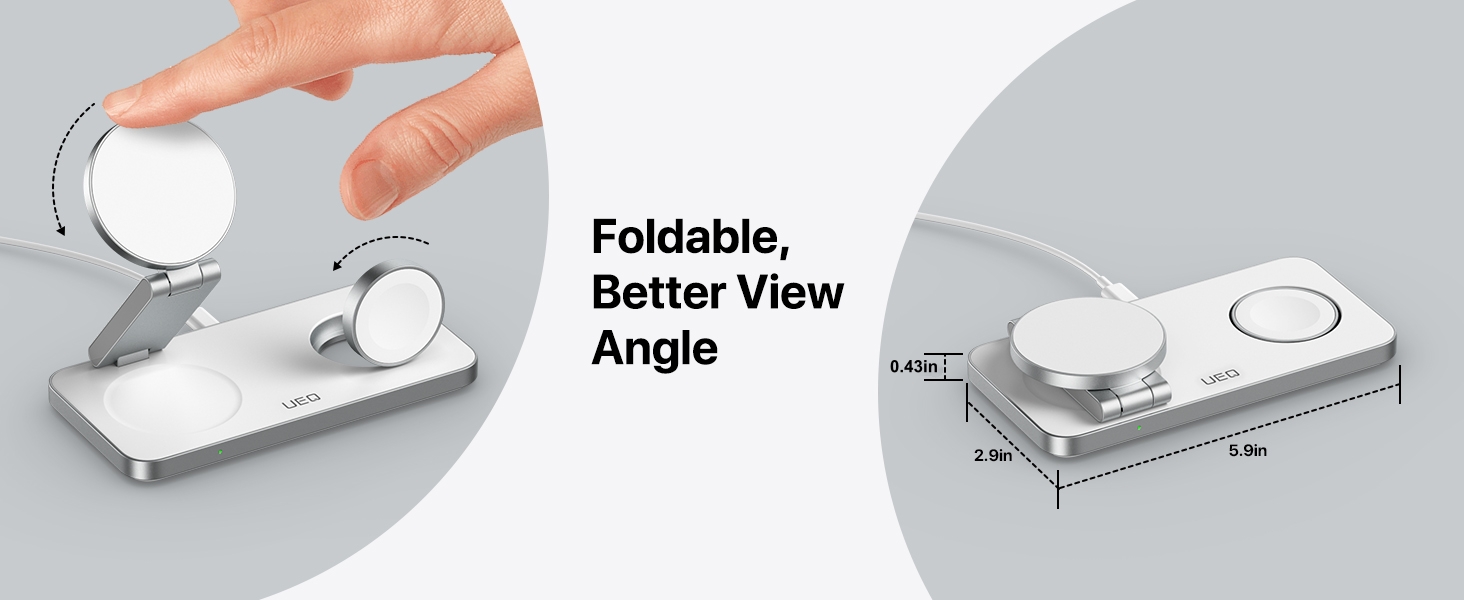 Foldable 3 in 1 Magnetic wireless charging station