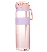 water bottle with straw pink