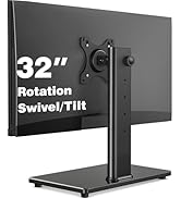 Single Monitor Stand VESA Mount for 13-32 Inch Screens, Free-Standing Monitor Riser with Swivel T...