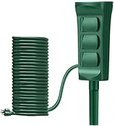 BESTTEN Outdoor Power Stake with 30ft Ultra Long Extension Cord, 3-Outlet Power Strip with Weathe...