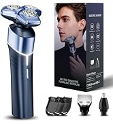 Electric Razor for Men: 3-in-1 Shaver with Hair Clipper and Nose Hair Trimmer, 10000 RPM High Spe...
