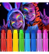 nsxsu Glow in the Dark Face Paint Sticks for Kids 8 Colors, Neon Body Paint Crayons Fluorescent u...