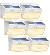Peasur 6 Packs Solar Outdoor Lights Motion Sensor, Solar Security Lights Waterproof with 3 Lighti...
