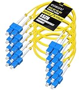 Foboiu OS2 SC to SC Fiber Patch Cable 5Pack 2M(6FT), Duplex Singlemode Fiber Optic Cable SC-SC 1G...