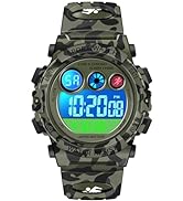 Dayllon Kids Watch Digital Outdoor Sport Waterproof Boys Watches 12/24H Alarm 7 Colorful Backligh...