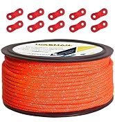Hikeman 50m Reflective Guyline Solid Braid Nylon Camping Rope with Aluminum Adjuster Cord Tension...