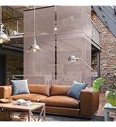 DECOLAB Hanging Panel, Sheer Fabric Ceiling Mount Screen Partitions for Home, Office, Studio Apar...