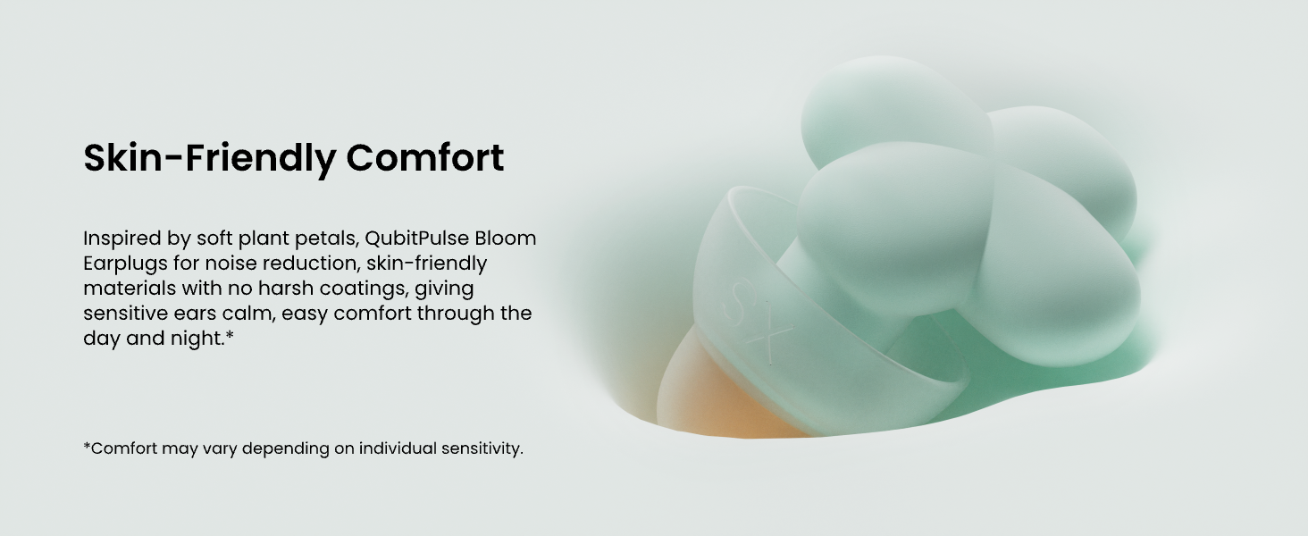 QubitPulse Bloom Ear Plugs Noise Cancelling Women Small Ear Canals Reusable Silicone Earplugs Sleep