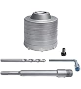 Concrete Hole Saw Kits, Tungsten Steel SDS Plus Shank Wall Hole Cutter Cement Core Drill Bit Sets...