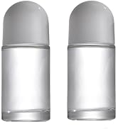 Myuiao 2Pcs White 50ML Glass Empty Roller Bottles with Plastic Roller Ball, Roll On Bottles Conta...