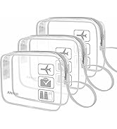 ANRUI TSA Approved Toiletry Bag, 3-PACK Same Size Clear Toiletry Bag with Handle