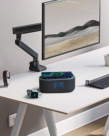 clock radio with charging station