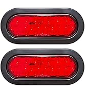 Oyviny 6 Inch Oval Red LED Trailer Tail Lights 2PCS, Super Bright 24LEDs Oval 6" Brake Turn Stop ...