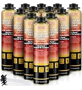 LISRUX Black Spray Foam Sealant(12x25.4 oz)Landscape Waterfall Foam, UV Resistant Polyurethane Po...