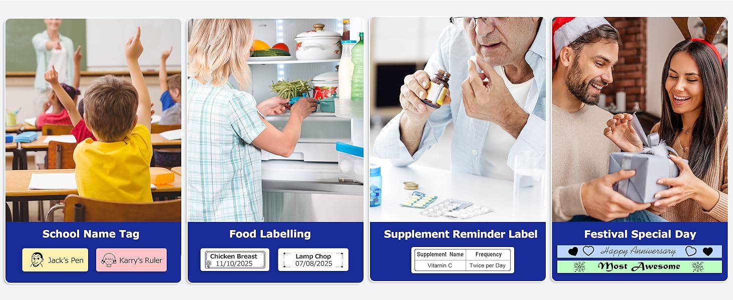 Labels for school, food, supplements &amp;amp; holidays