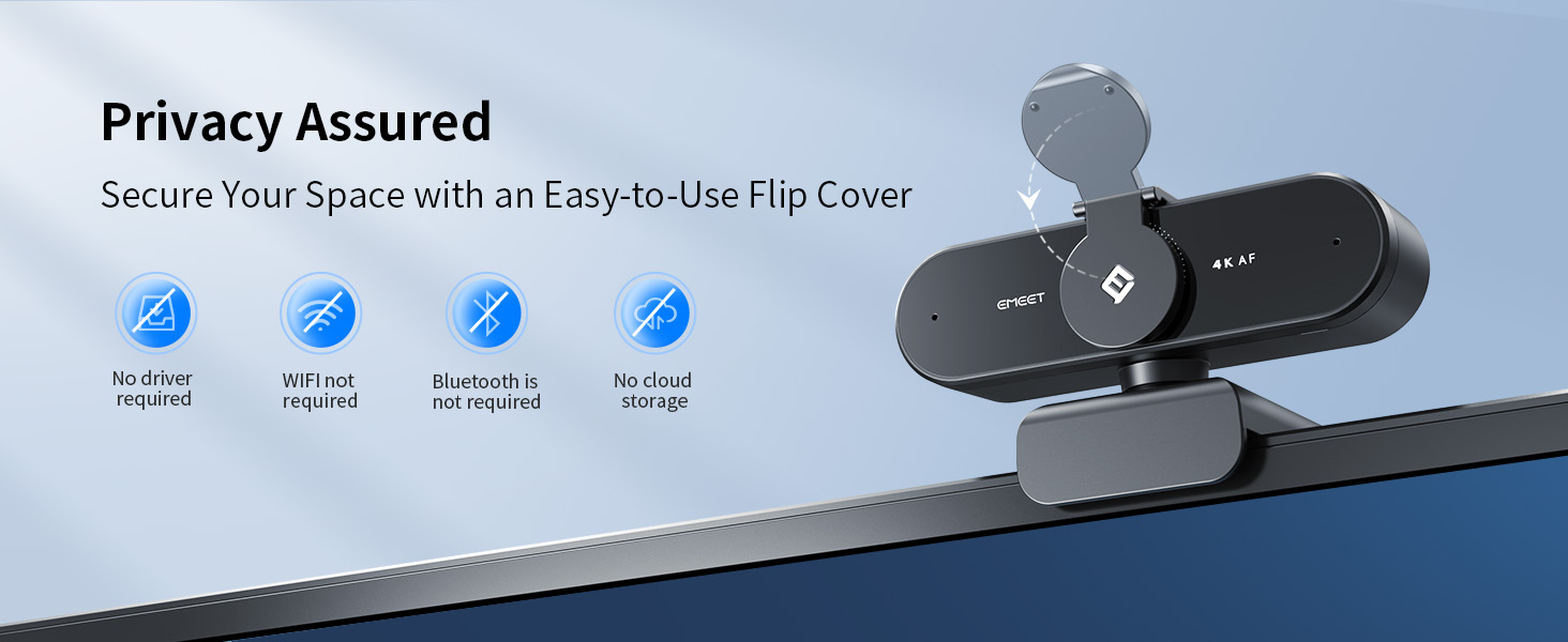 EMEET NOVA 4K Webcam is ideal for professionals and settings that demand privacy