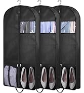 KIMBORA 43" Suit Bags for Closet Storage and Travel, Gusseted Mesh Hanging Garment Bags for Men S...