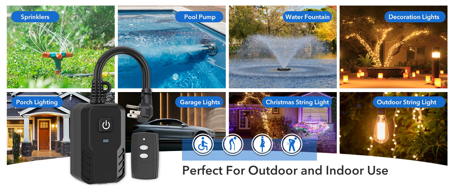 outdoor remote control outlet plug