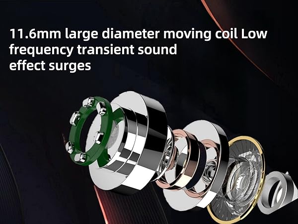 sounde ffect surges 11.6mm large diameter moving coil Low frequency transient