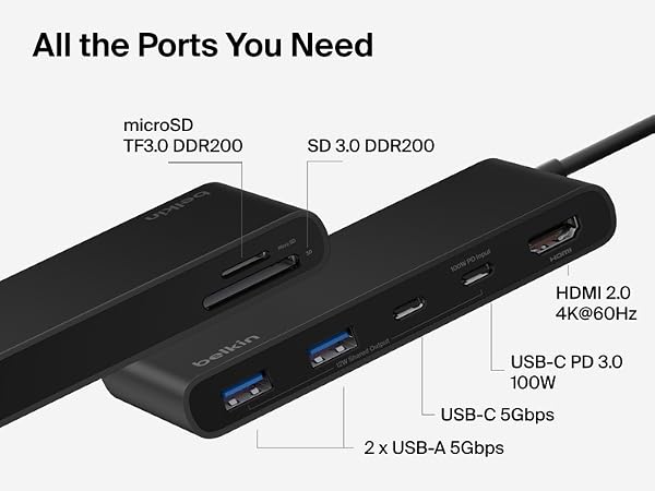 Belkin Connect 7-Port USB-C Hub with Dual USB-C Ports