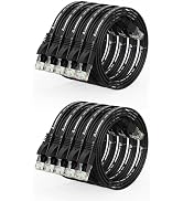Cat 6 Ethernet Cable 1.5ft (10 Pack) (at a Cat5e Price but Higher Bandwidth) Flat Internet Networ...
