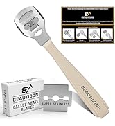 BEAUTICONE Professional Callus Shaver for Feet – Stainless Steel Pedicure Razor with Replaceable ...