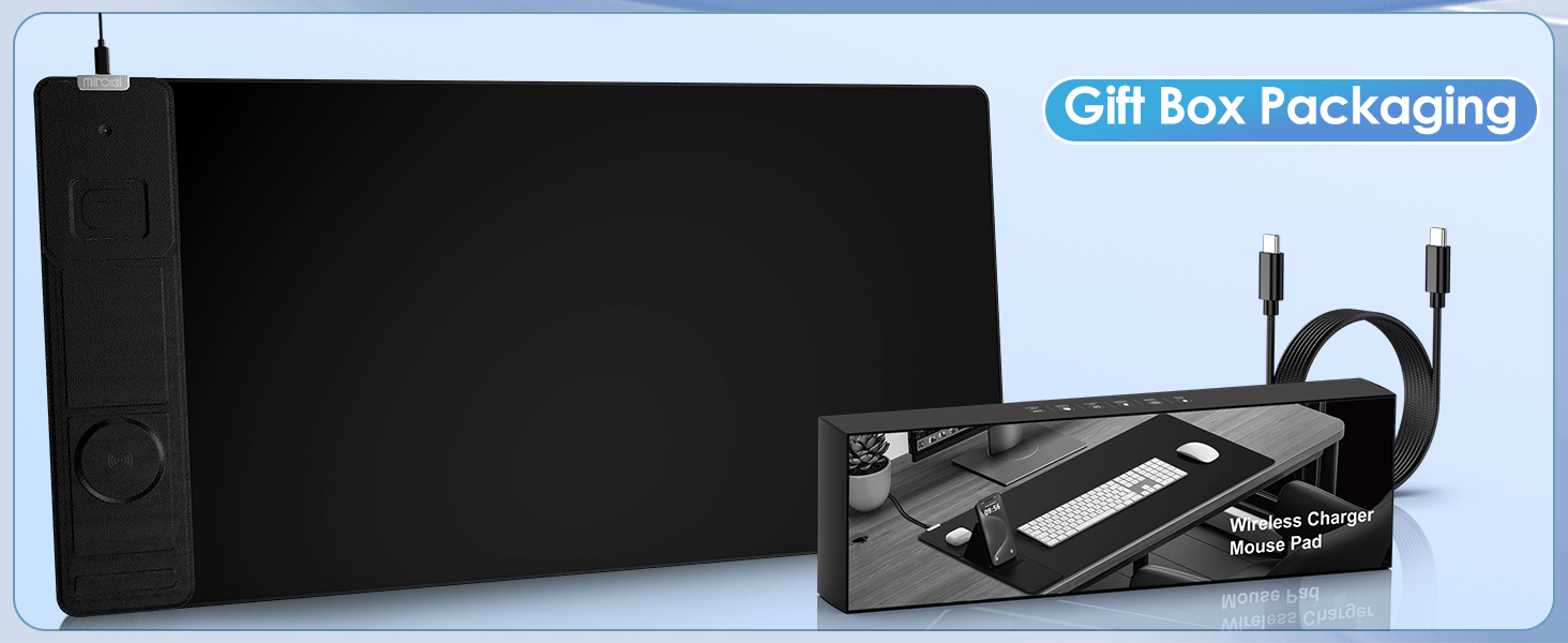 Large Mousepad with Magnetic Wireless Charging