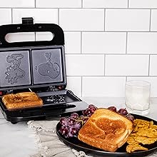 Uncanny Brands Peanuts Grilled Cheese Maker - Make Snoop and Woodstock Sandwiches