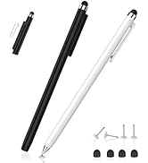 Stylus Pen for Touch Screen(2 Pack) - Mixoo 2-in-1 High Sensitivity Retractable Stylus with Small...