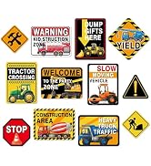 WERNNSAl Construction Truck Party Decorations - 12PCS Construction Truck Party Zone Signs Posters...
