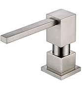 Sink Soap Dispenser for Kitchen Sink Brushed Nickel, All Brass Built-in and Refill from Top Desig...