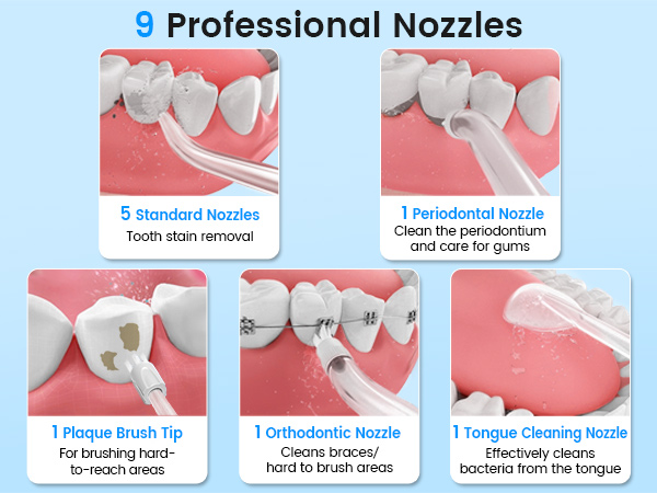 9 Nozzles Water Flosser