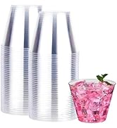 RACETOP 9 oz 100 packs Clear Disposable Plastic Cups, Durable Plastic Cups Tumblers, Perfect for ...