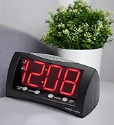 Westclox Digital Alarm Clock for Bedroom or Office, Large 1.8" Red LED Display with Oversized Sno...