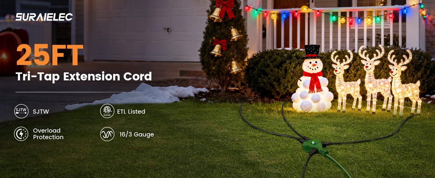 weatherproof extension cord 16/3 sjtw grounded 3 prong