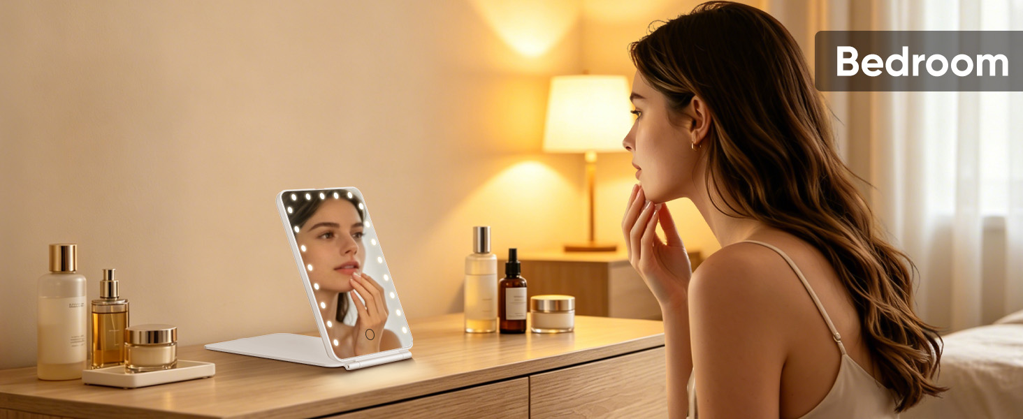 Rechargeable Travel Makeup Mirror