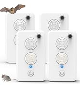 2026 Ultrasonic Bat Repellent for Attic,4 Pcs Rechargeable Bat Deterrent Devices Outdoor Indoor,B...