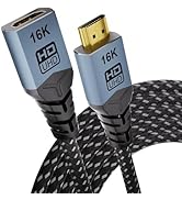 CABLAPTOP 16K HDMI Extension Cable,6.6FT/2M 8K 120Hz 4K 240Hz/480Hz, 96Gbps Braided EXT HDMI Exte...