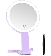 Lighted Makeup Mirror, 30X Magnifying Mirror with Light, Hanging and Handheld Mirror with Handle,...