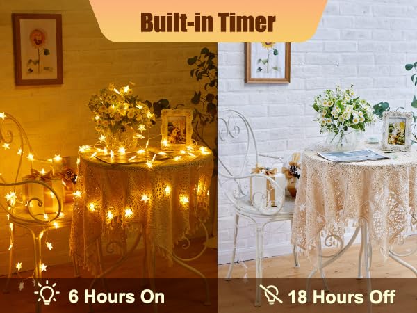 Battery Star String Lights Warm White