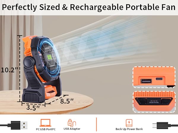 rechargeable fan portable