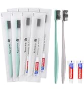 Xuezoioy Disposable Toothbrushes with Toothpaste,100 Pack Individually Wrapped Disposable Travel ...