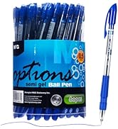 M&amp;G Ballpoint Pens, Blue Ink Pens Fine Point 0.5mm, Quick Drying Ballpoint Pens Bulk Smooth Writi...